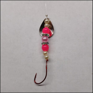 Two Tone Pink spinner that is perfect for getting the attention of fish during those cloudy days