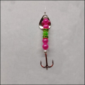 pink and green spinner - fishing Kokanee